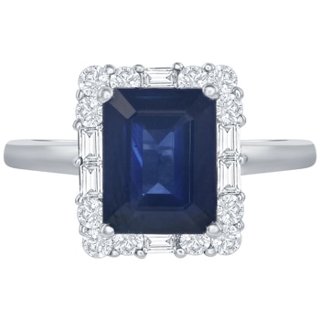 18KT White Gold Sapphire And Diamond Ring