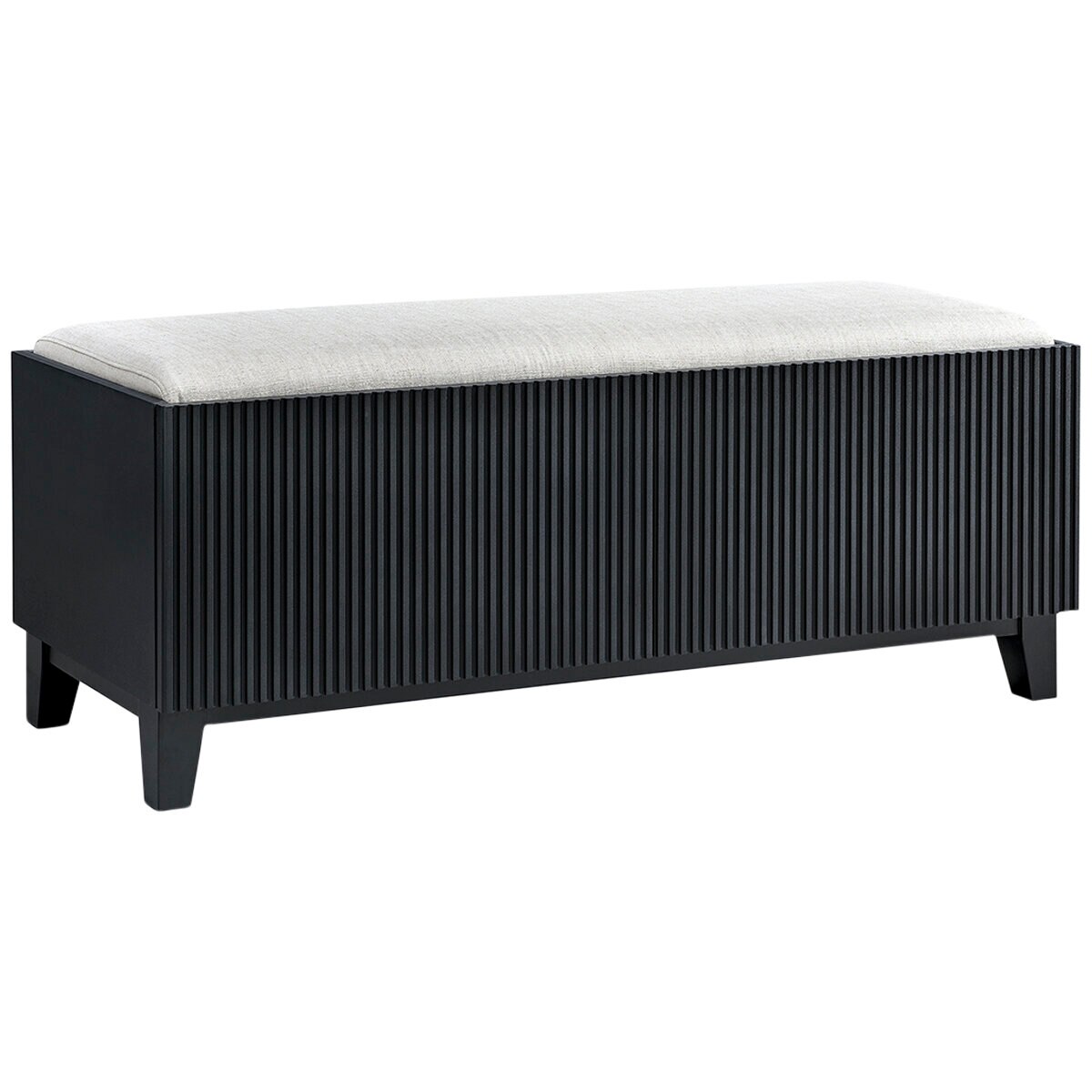 Moran Aristocrat Fabric Storage Ottoman Linen
