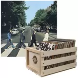 Crosley Record Storage Crate & The Beatles Abbey Road - Vinyl Album Bundle
