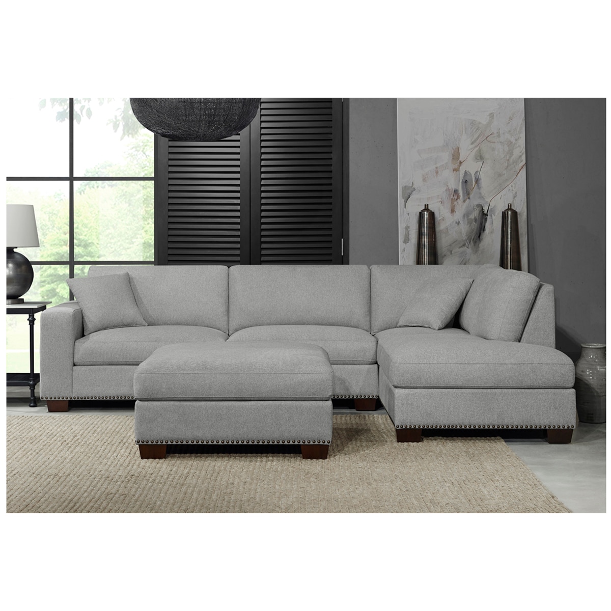 Thomasville Artesia Fabric Sectional with Ottoman Costco Australia