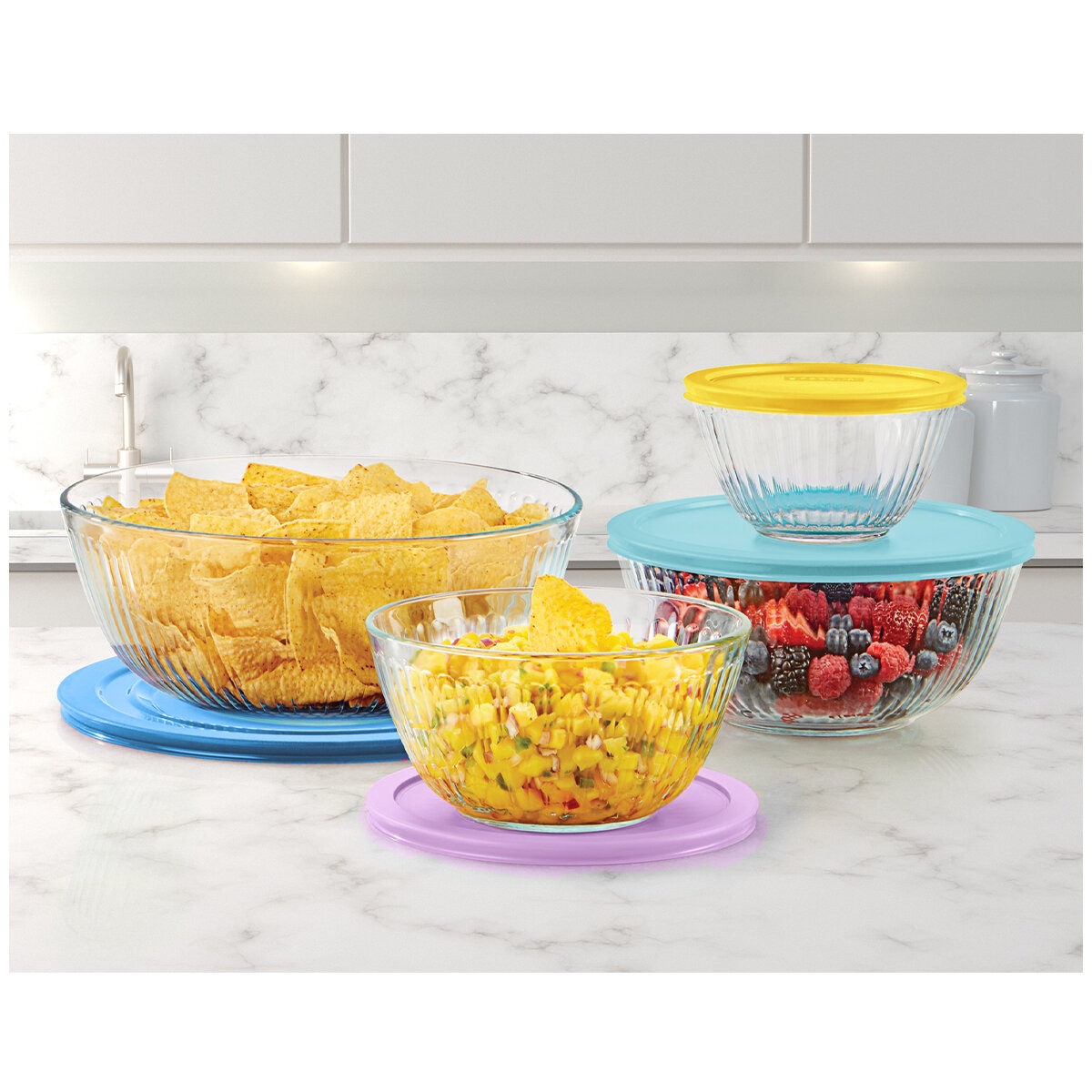 Pyrex 8 piece sculpted mixing bowl set outlet
