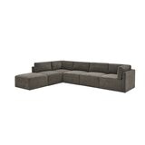 Thomasville 6PC Fabric Modular Sectional with Ottoman Grey
