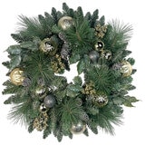 Pre-Lit Decorated Holiday Artificial Wreath 61cm