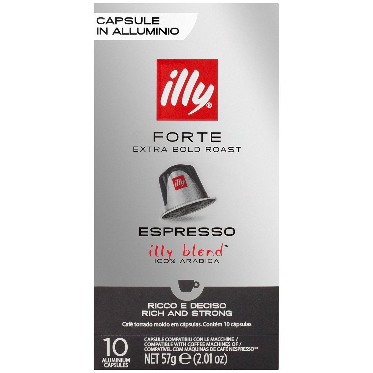 Illy Forte Extra Bold Roast Espresso Capsules 100 Pack