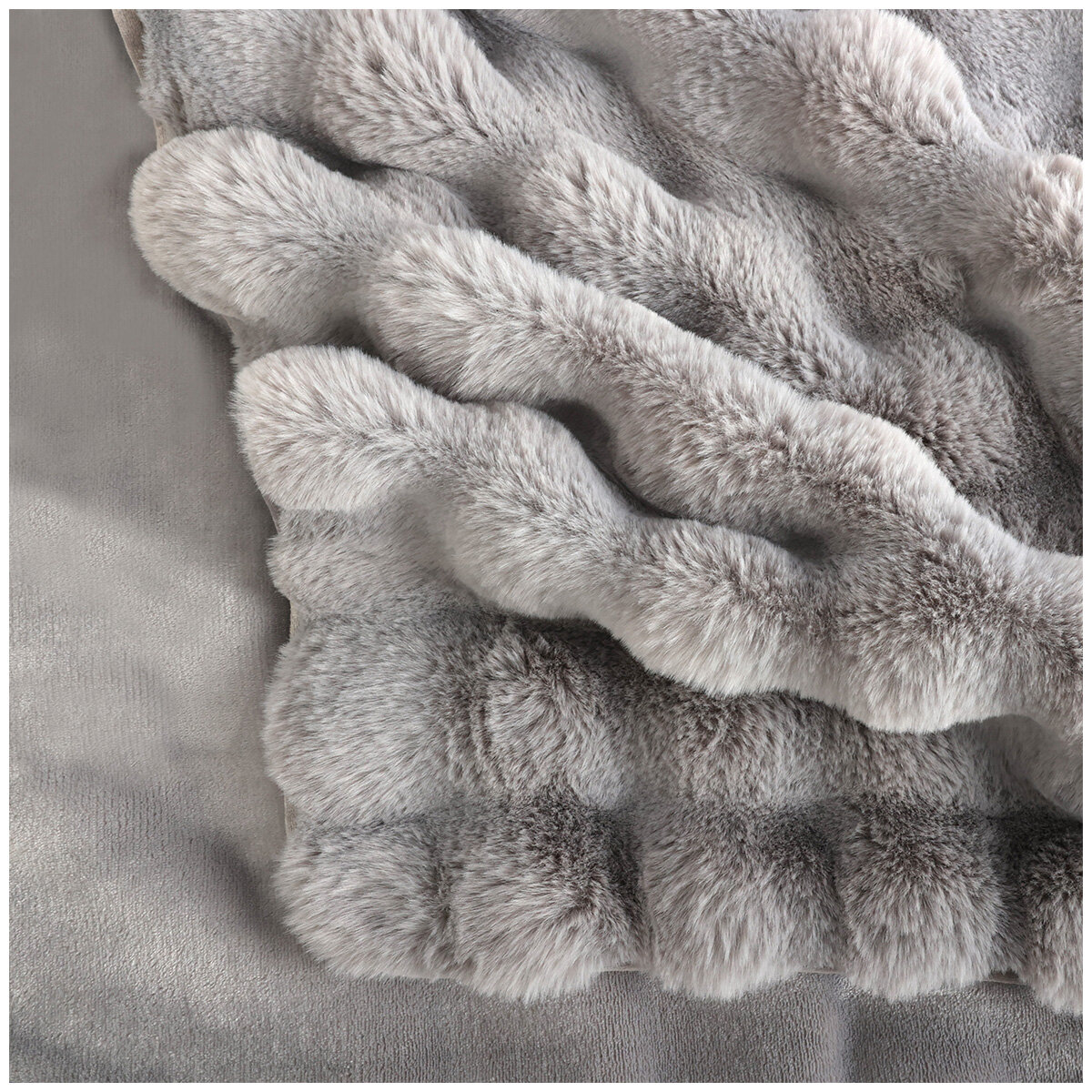 House & Home Bubble Faux Fur Throw 152cm x 177cm