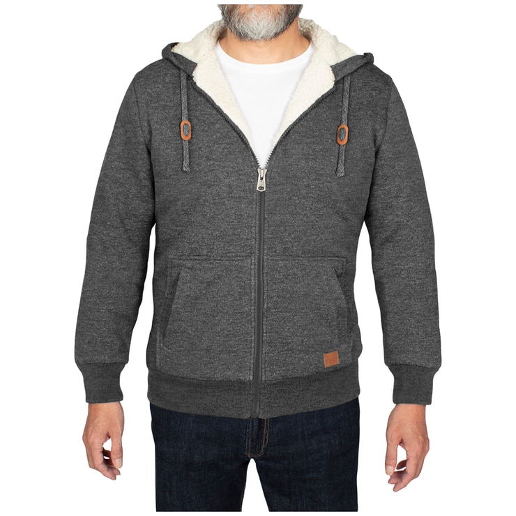 Buffalo Men's Sherpa Lined Hoodie Charcoal | Costco Australia