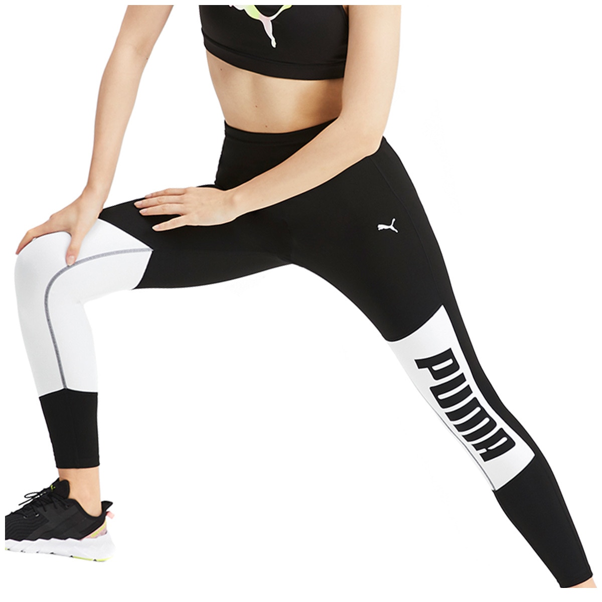 Puma Logo 7/8 Graphic Women's Tight - Black/White