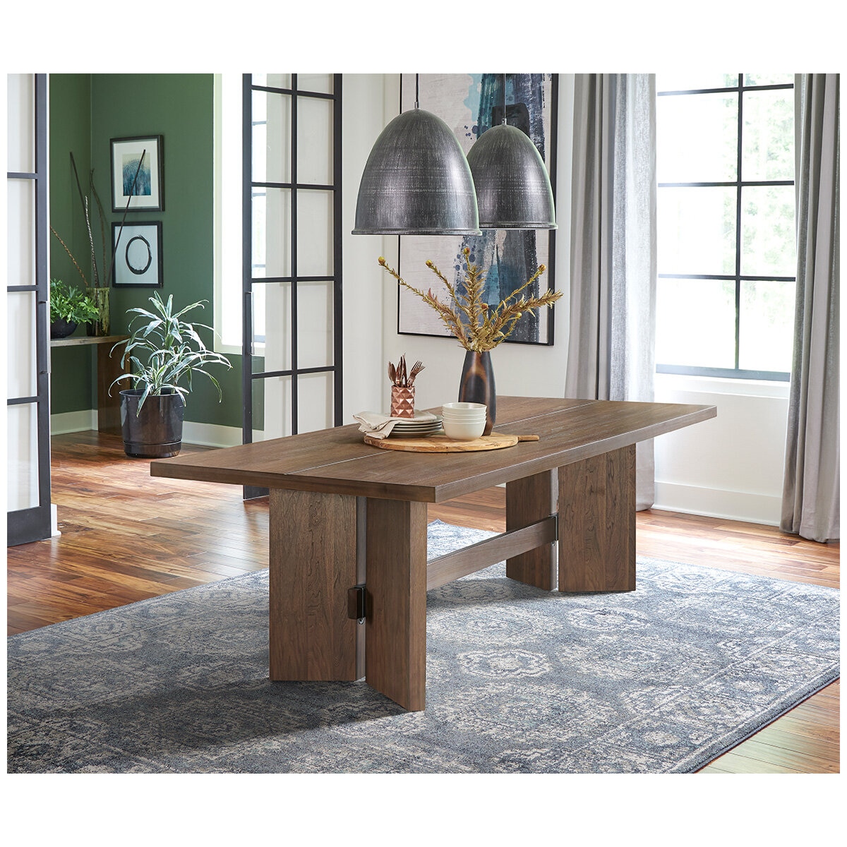 Urban Renovations Northbrook 9 Piece Dining Set Walnut