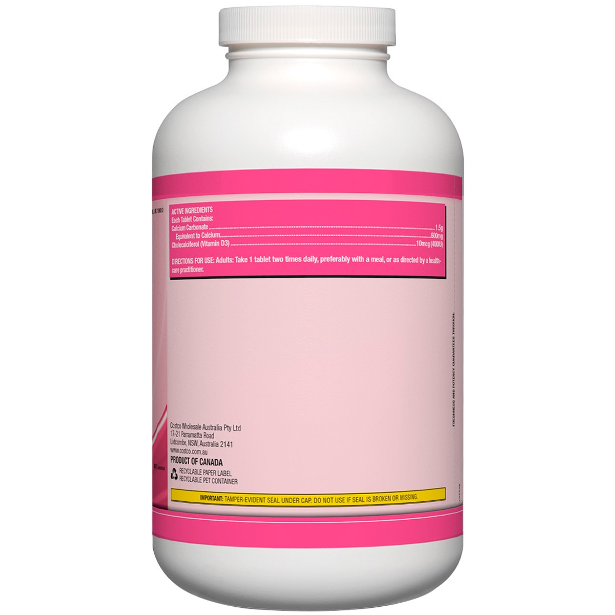 Kirkland Signature Calcium 600mg + D3 500 Tabs Costco Australia