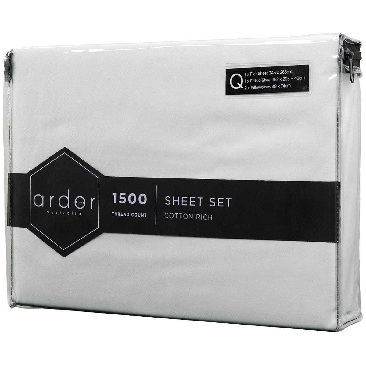 Ardor 1500TC Cotton Rich Sheet Sets Queen - Silver