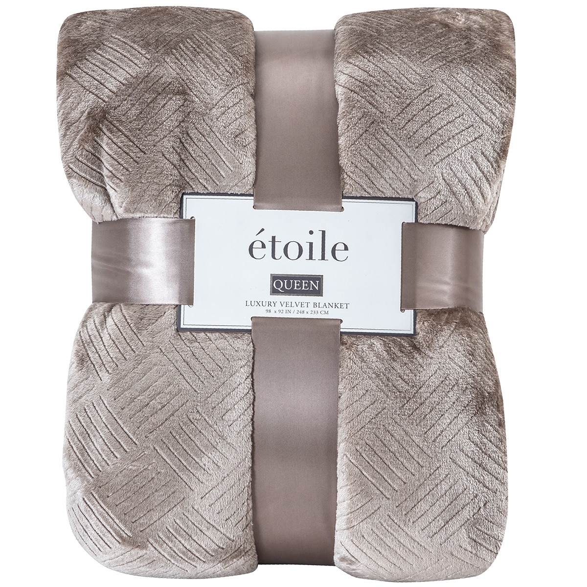 Etoile Etched Velvet Queen Blanket Taupe Costco Australia