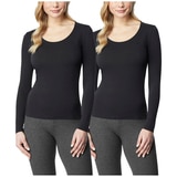 32 Degree Women's Heat Long Sleeve Top 2 pack - Black