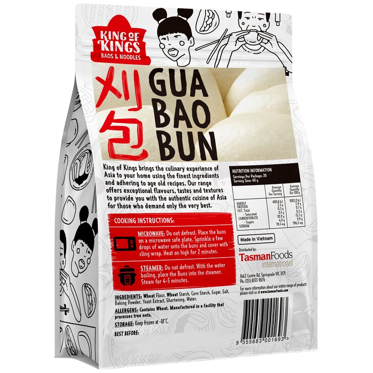 King Of Kings Gua Bao Bun 20 Pack 800g