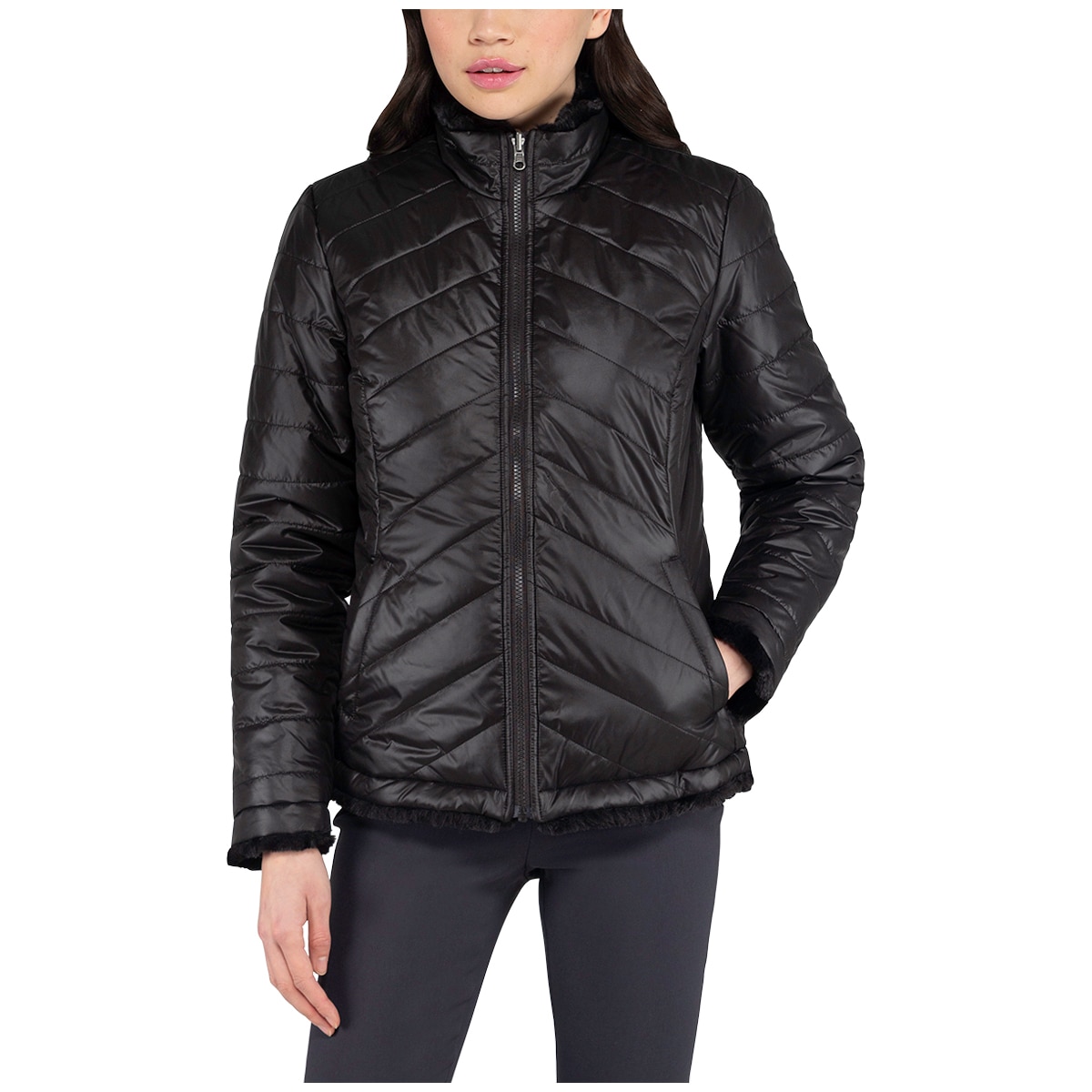 Nicole Miller Women's Reversible Jacket Black