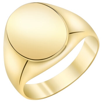 18KT Yellow Gold Oval Plate Ring 9.8g