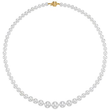 14KT Yellow Gold 5-10MM Graduated Freshwater Cultured Pearl Strand