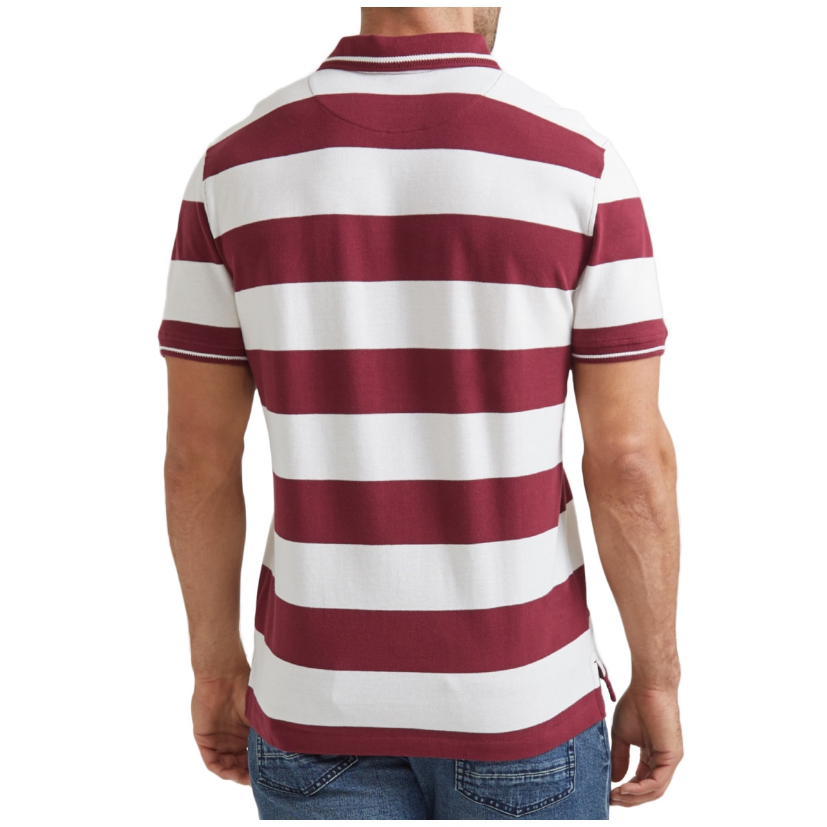 Sportscraft Polo stripe - Burgundy/White