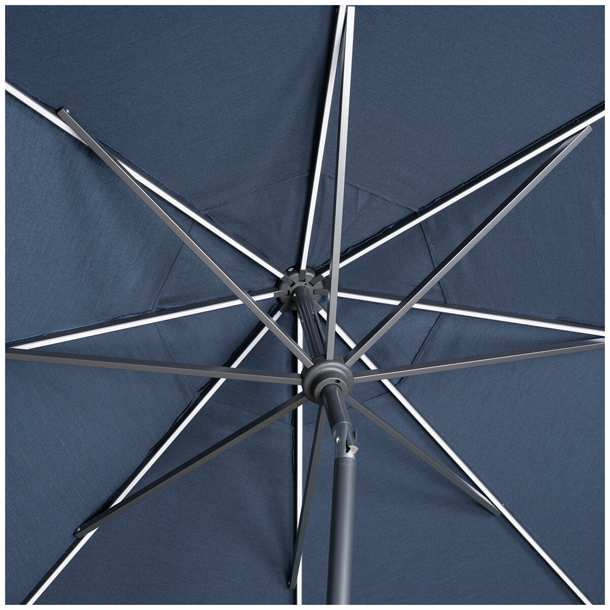 SunVilla Blue LED Market Umbrella 3M