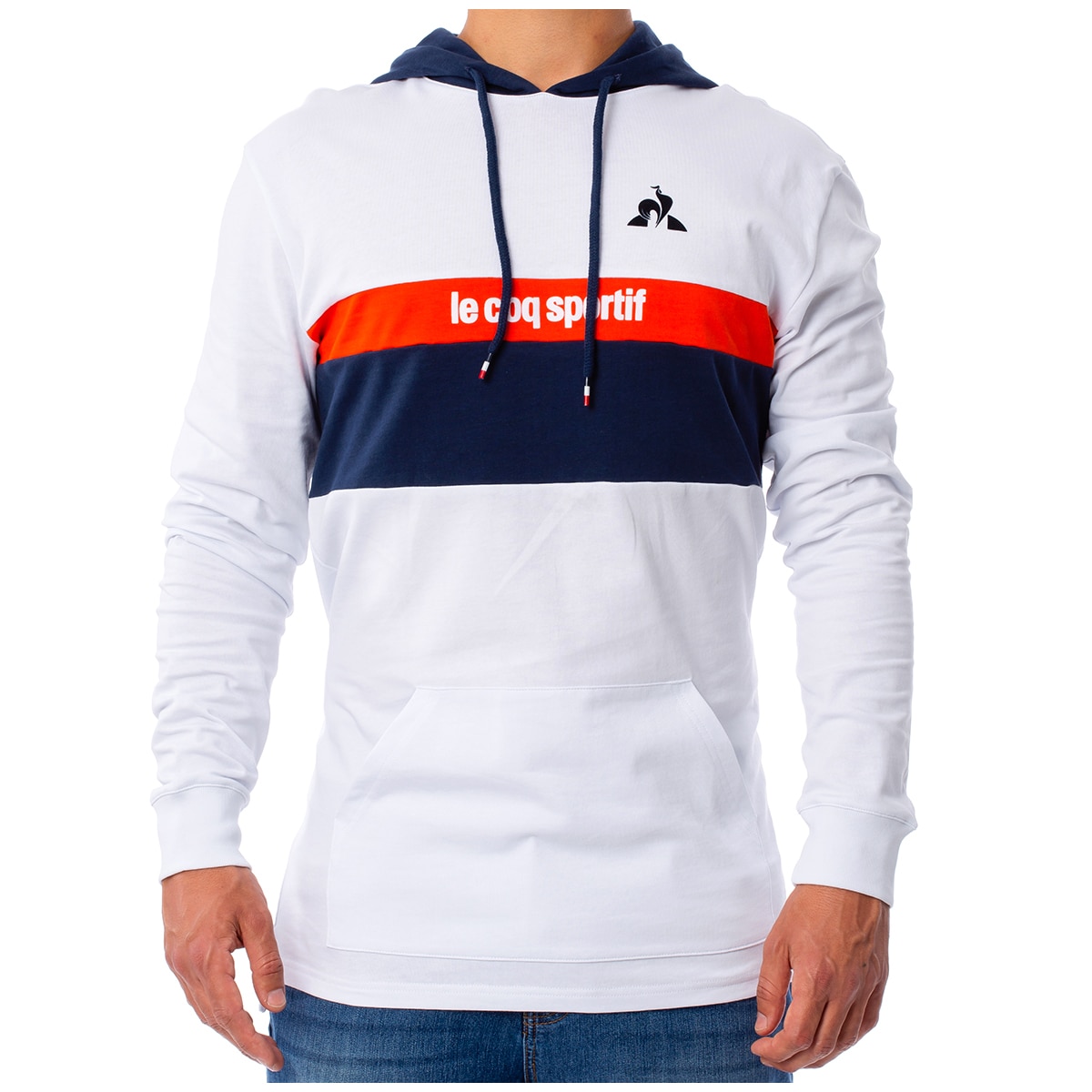 Le Coq Valence Hoodie (Blue + White)