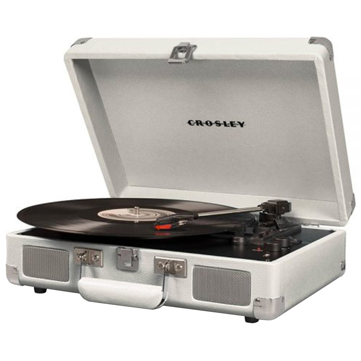 Crosley Cruiser Deluxe Portable Turntable White Sand with Free Record