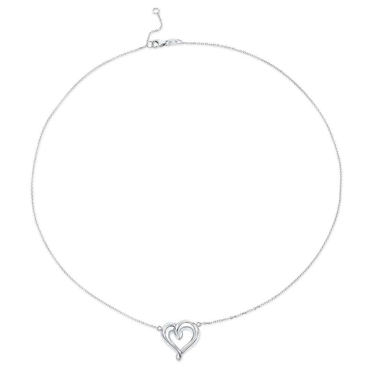 14KT White Gold Heart Necklace Chain