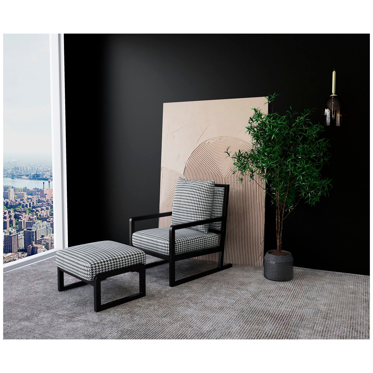 Moran Ohio Accent Chair Warwick Airlie Ebony Fabric