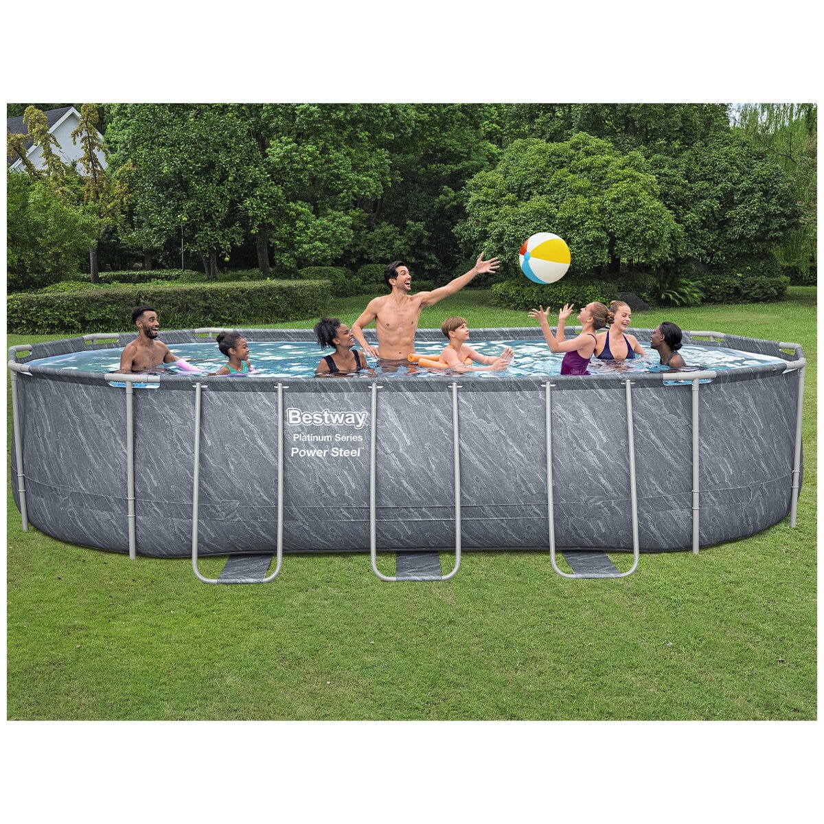 Bestway Platinum Series Power Steel 6.10m x 3.66m x 1.22m Above Ground Pool Set/