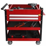 NXA 76cm Red Tool Cart with 2 Drawers & 3 Trays - 30TC2D2TR