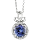 0.10ctw Diamond with Round Tanzanite Pendant