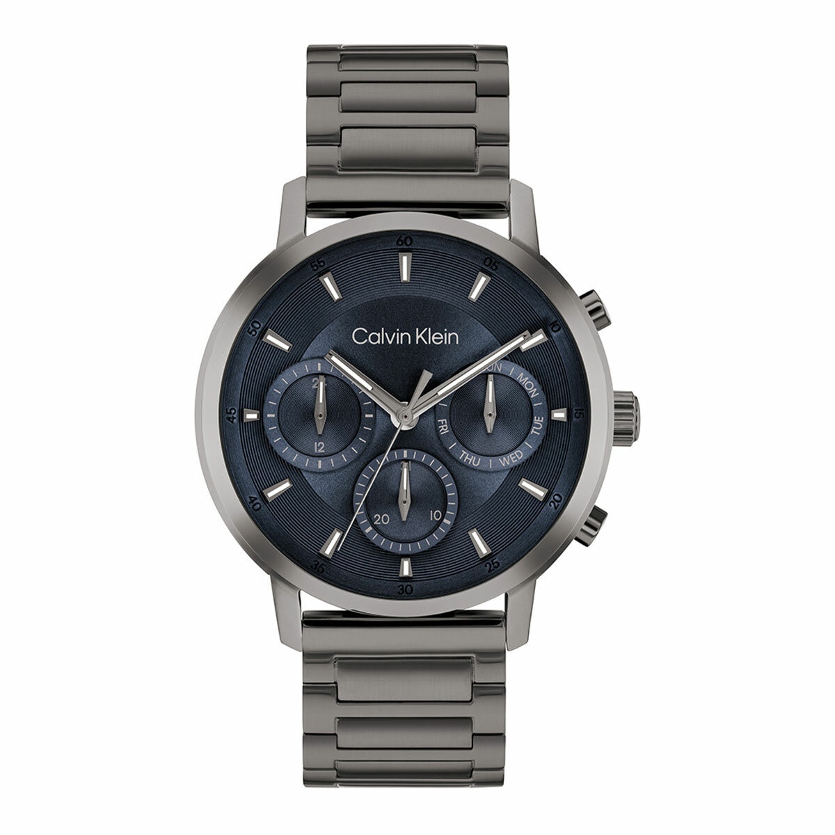 Calvin Klein Gauge Grey Steel Blue Dial Men's Watch 25200495 Calvin Klein Gauge Grey Steel Blue Dial Men's Watch 25200495