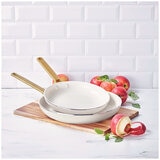 GreenPan Ceramic Non-Stick Frypan 2 Piece Set 26cm and 30cm Cream White