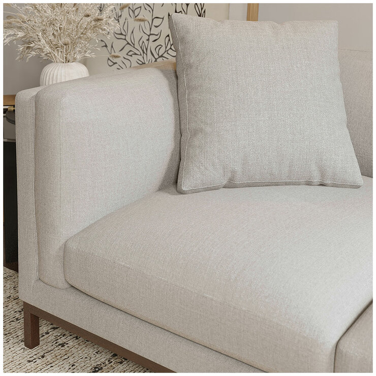 Valencia Bergen Fabric Sectional Lounge Right Chaise Beige