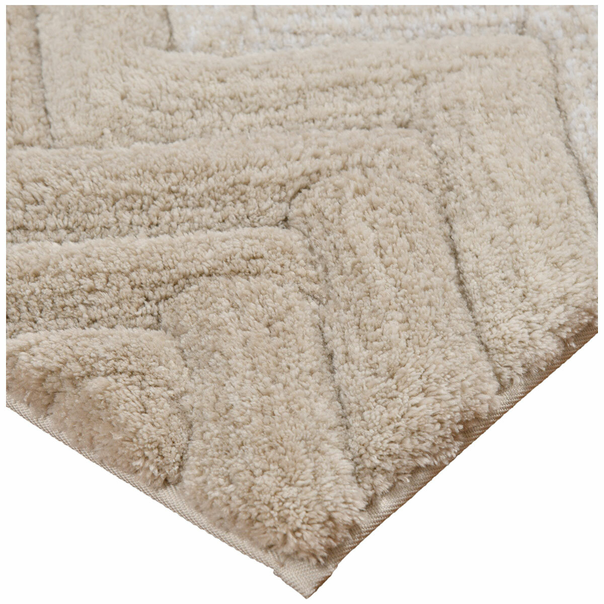 Riviera Homes Chevron Bath Mat 2 Pack Putty