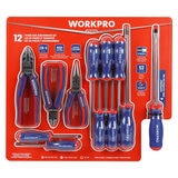 Workpro High Leverage Pliers and Screwdriver 12 Piece Set GSCO21003