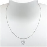 18KT White Gold 0.31ctw Diamond Heart Halo Pendant