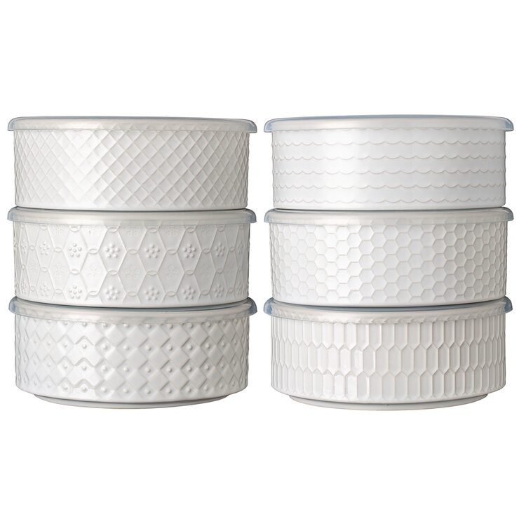 Signature Housewares Microwavable Bowls 6 Piece Set White