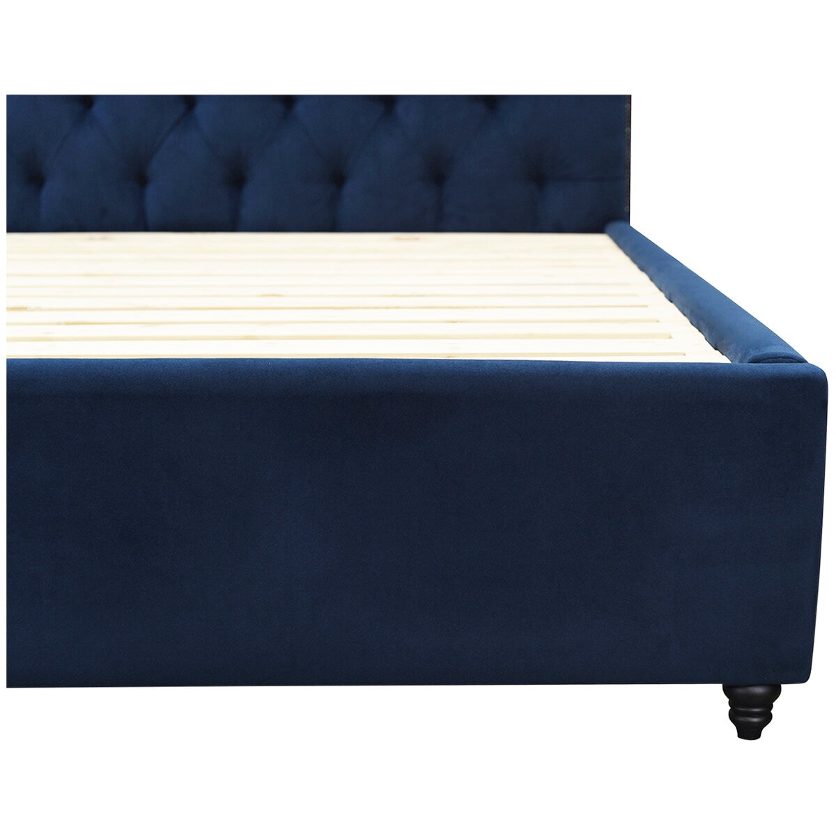Moran Princess King Bedhead With Encasement With Slatted Base Blue
