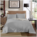 Bdirect Kensington 1200TC Cotton Sheet Set in Stripe - Double Silver Grey