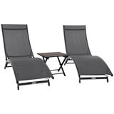 Vivere Chaise Lounges & Table Dark Grey