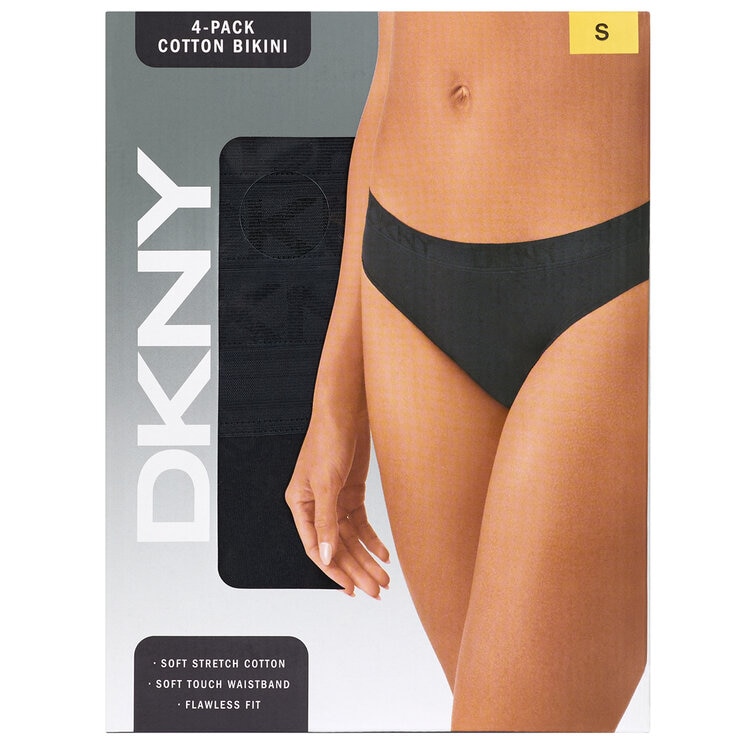 DKNY Women's Bikini Brief 4 Pack Extra Large