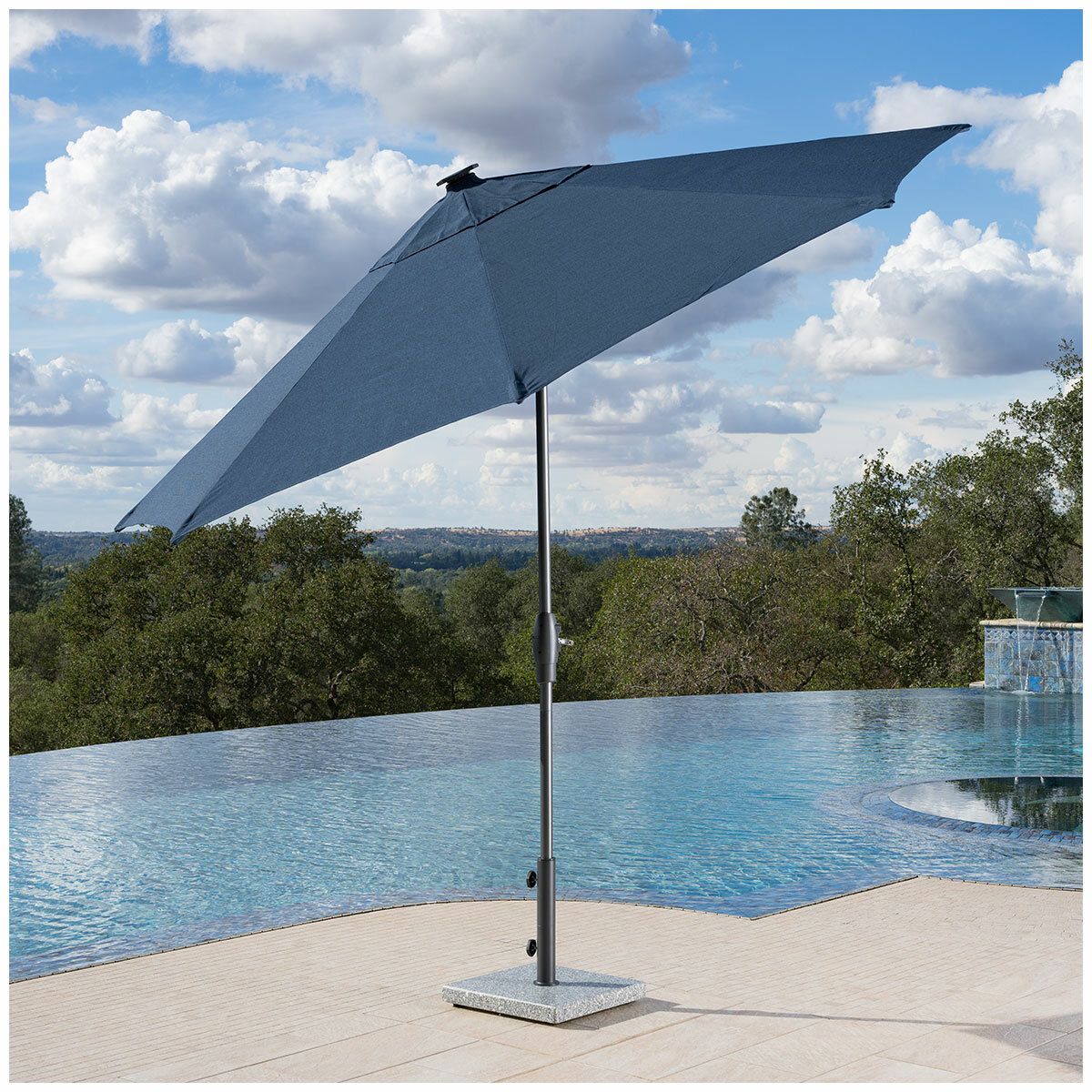 SunVilla Blue LED Market Umbrella 3M