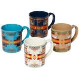 Pendleton Ceramic Mugs 4 Piece Set Camp Stripe Matte