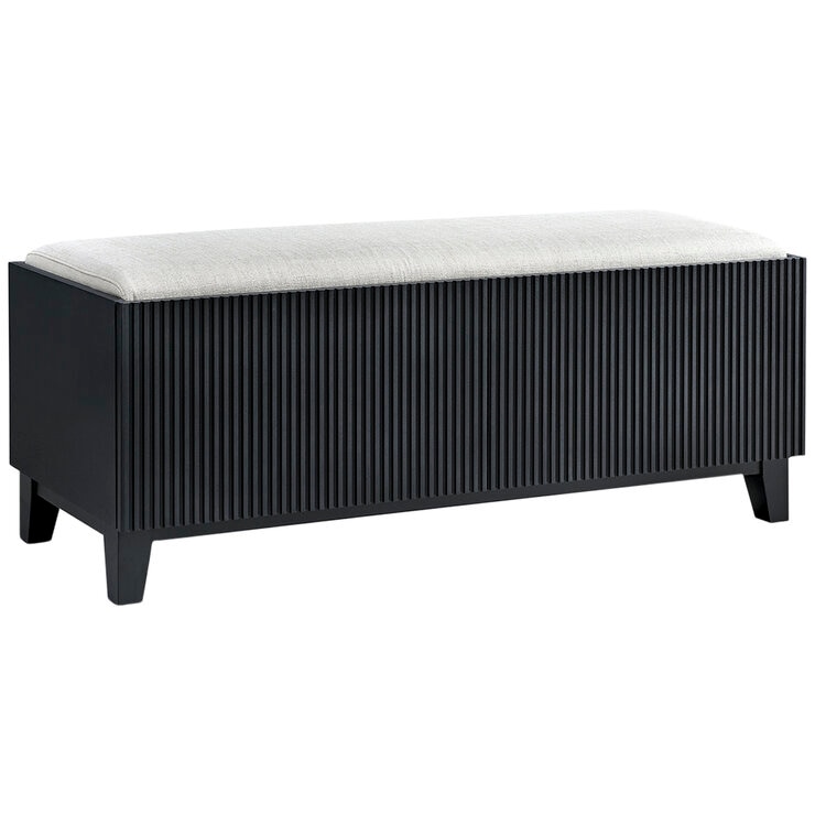 Moran Aristocrat Fabric Storage Ottoman Linen