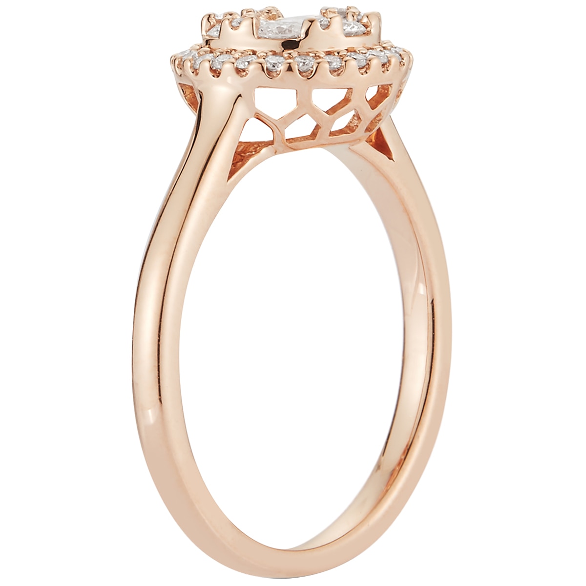 Round Brilliant 0.52ctw 18KT Rose Gold Diamond Ring Costco Australia