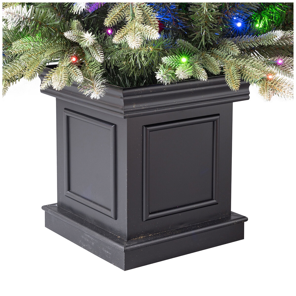 Pre-Lit Glitter Frosted Artificial Potted Christmas Tree 1.37m