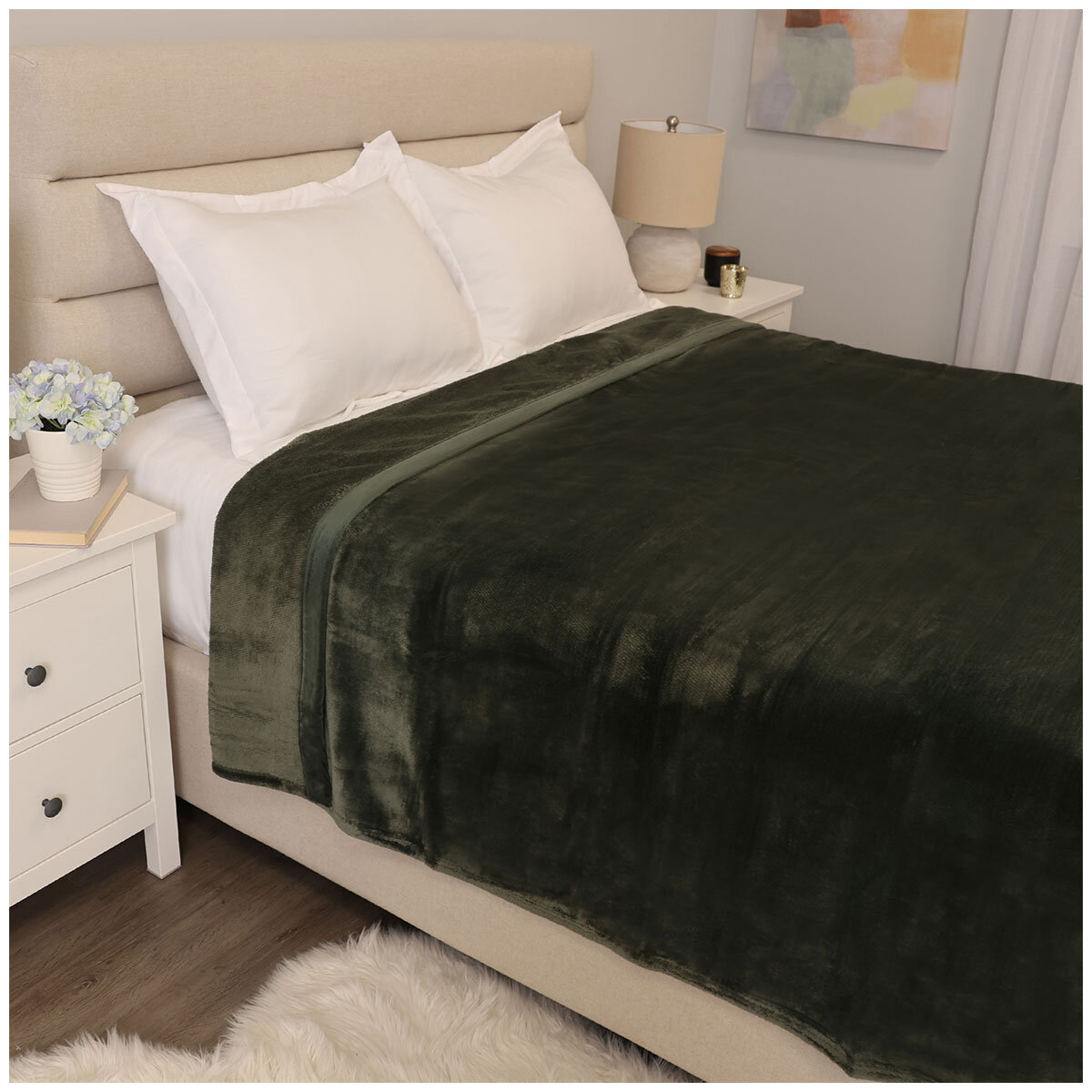 Kirkland Signature Plush Blanket King Thyme