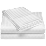 Bdirect Royal Comfort 1200 Thread count Damask Stripe Cotton Blend Quilt Cover Sets Queen White