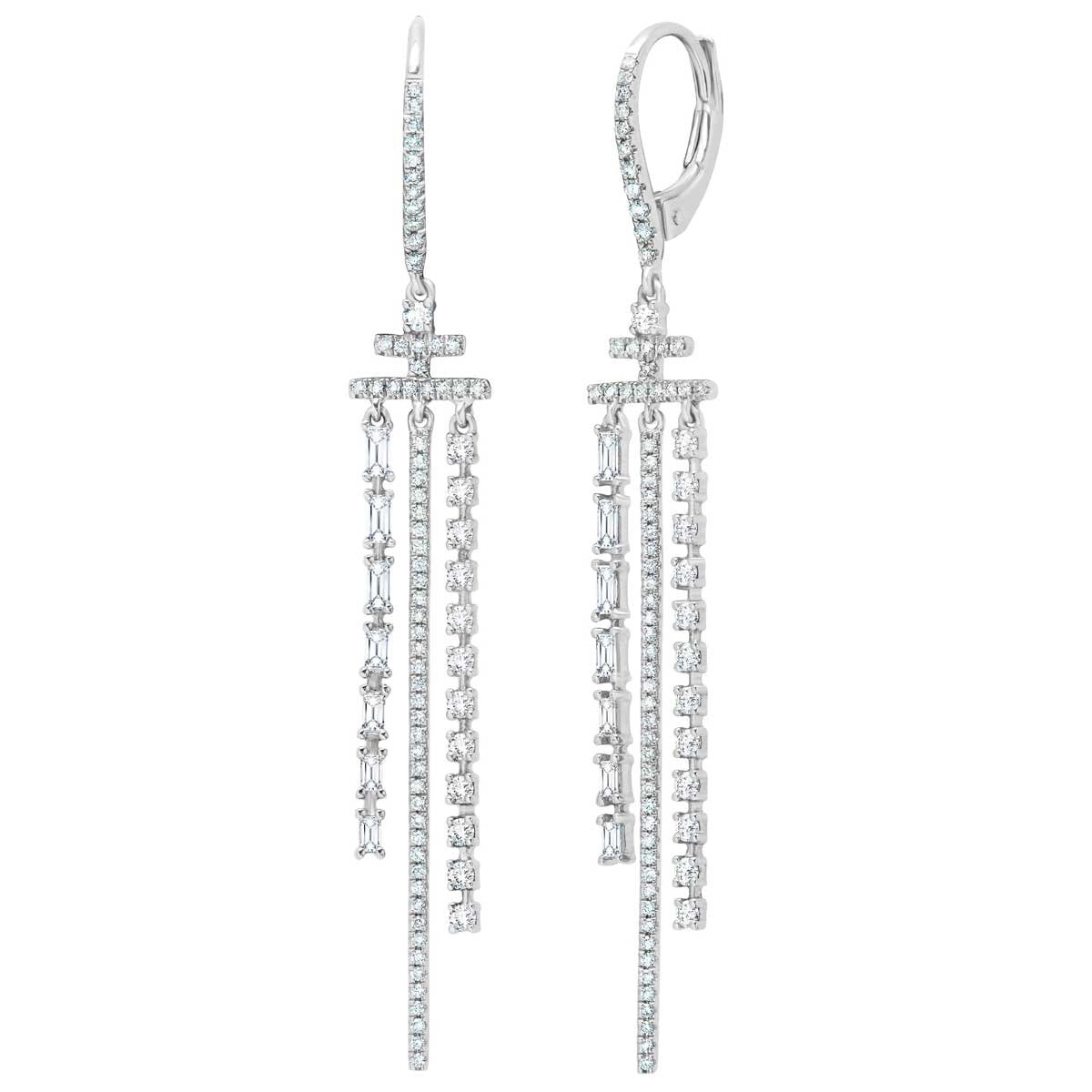 18KT White Gold 1.04ctw Diamond Earrings