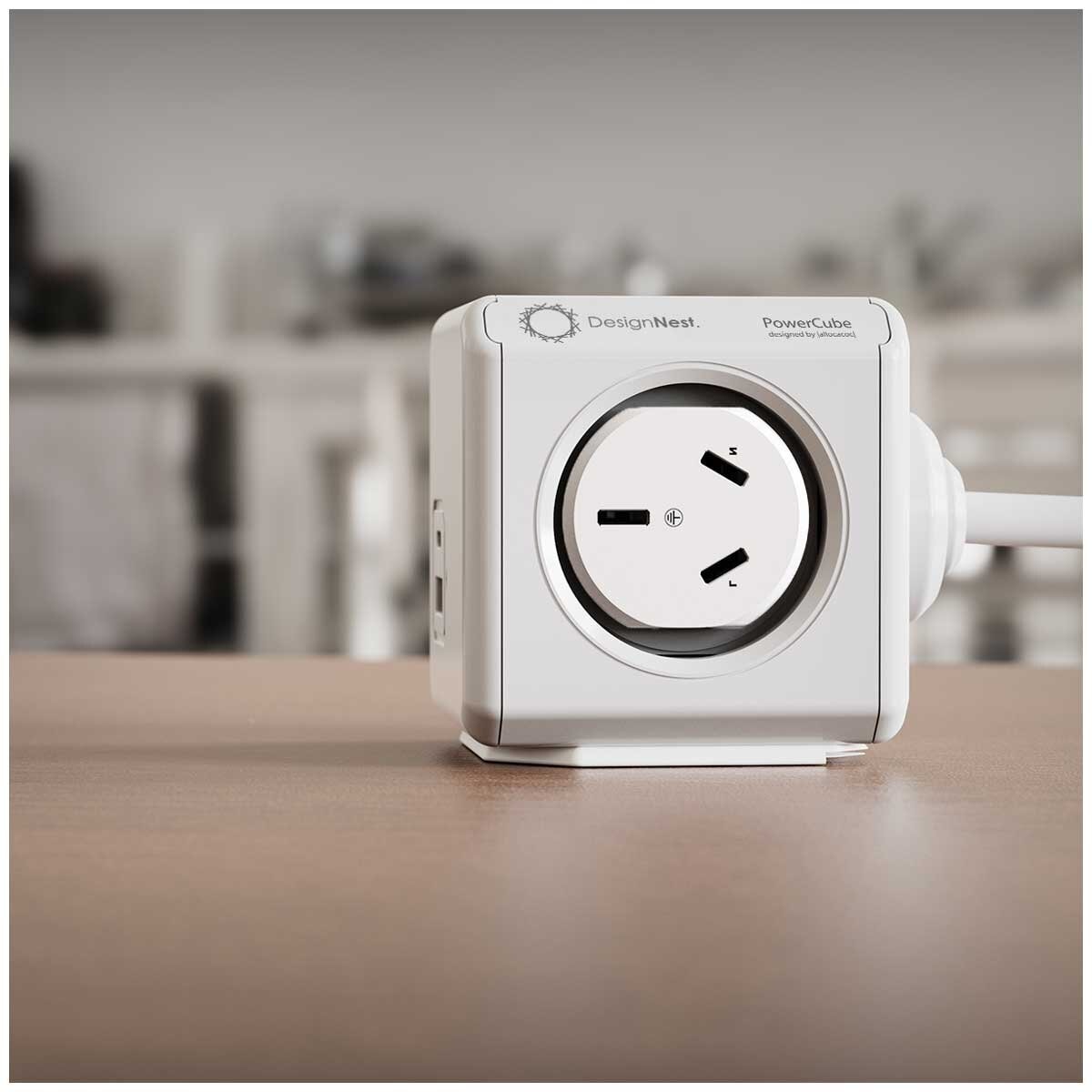 Allocacoc PowerCube With 4 Power Outlets And USB A+C Ports 2 x 1.5M