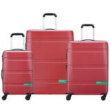 Delsey Benetton 3 Piece Luggage Set Red